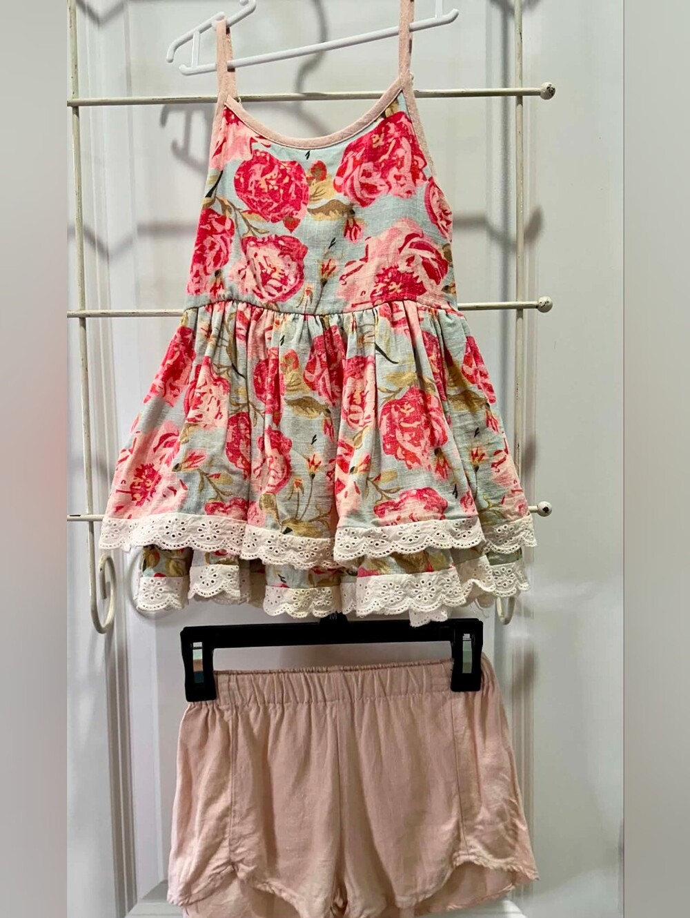 Cheeky Plum Pink Floral Tank Top & Light Pink Shorts Set